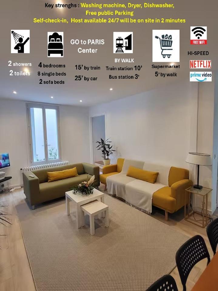 ויטרי-סור-סיין Maison Cosy 15 Mn Paris - Linges Hotel Confort מראה חיצוני תמונה